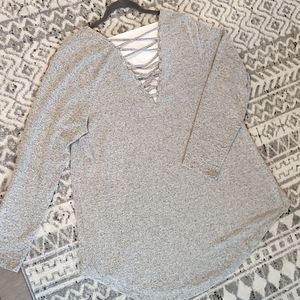 Gray plush sweater